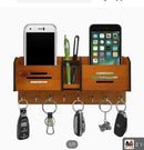 Wood Key Holder With 7 Steels Hooks